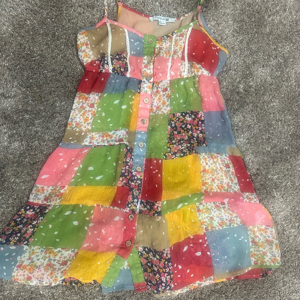 Forever 21 Patchwork Button-Down Dress